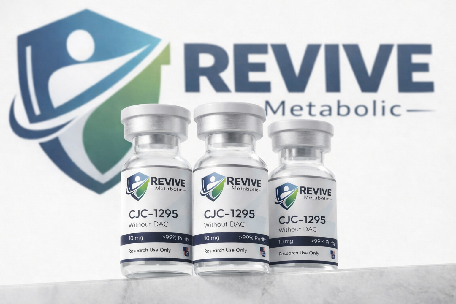 Clear glass vials on marble surface