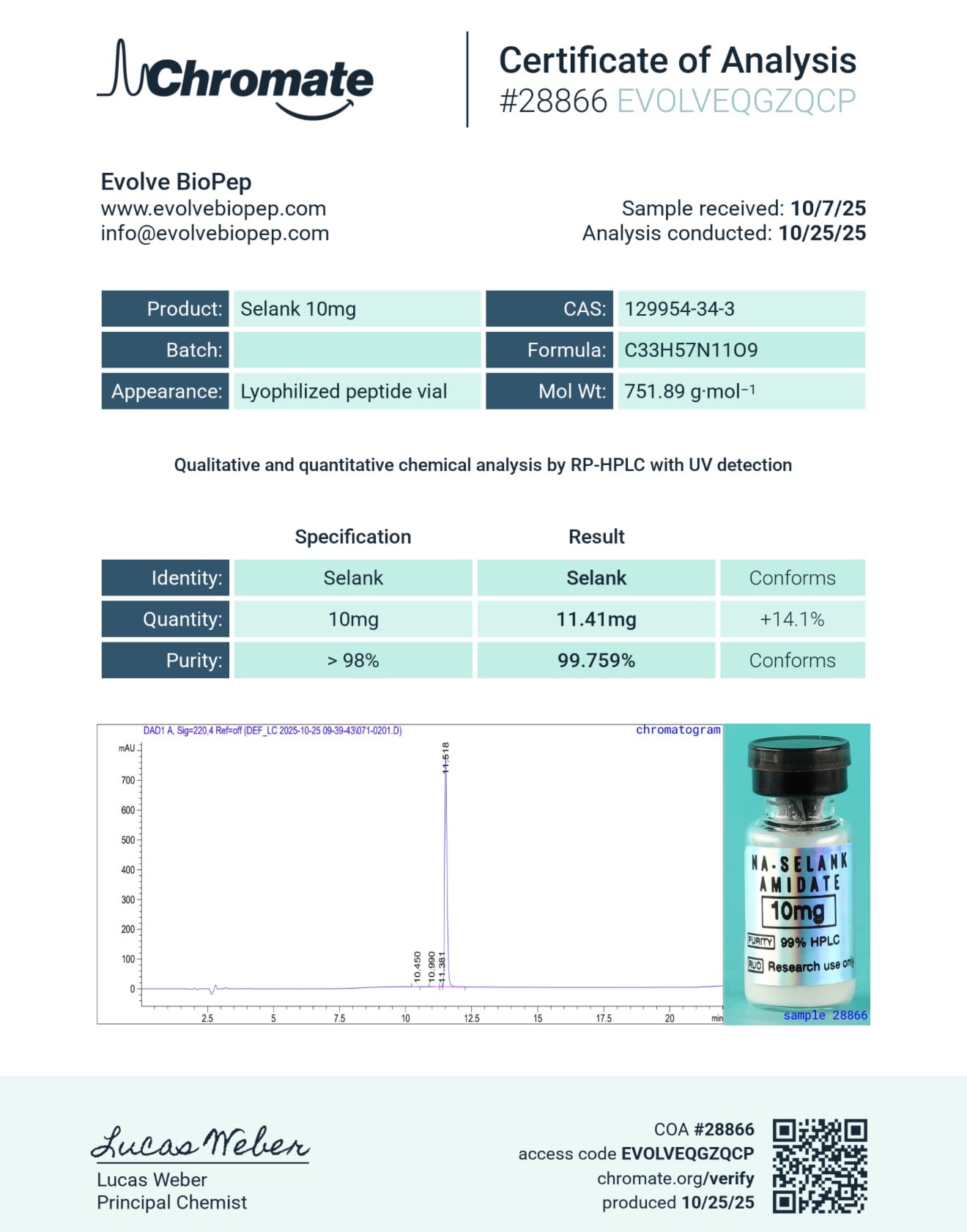Selank Neuropeptide Research Analog 10mg - Image 2