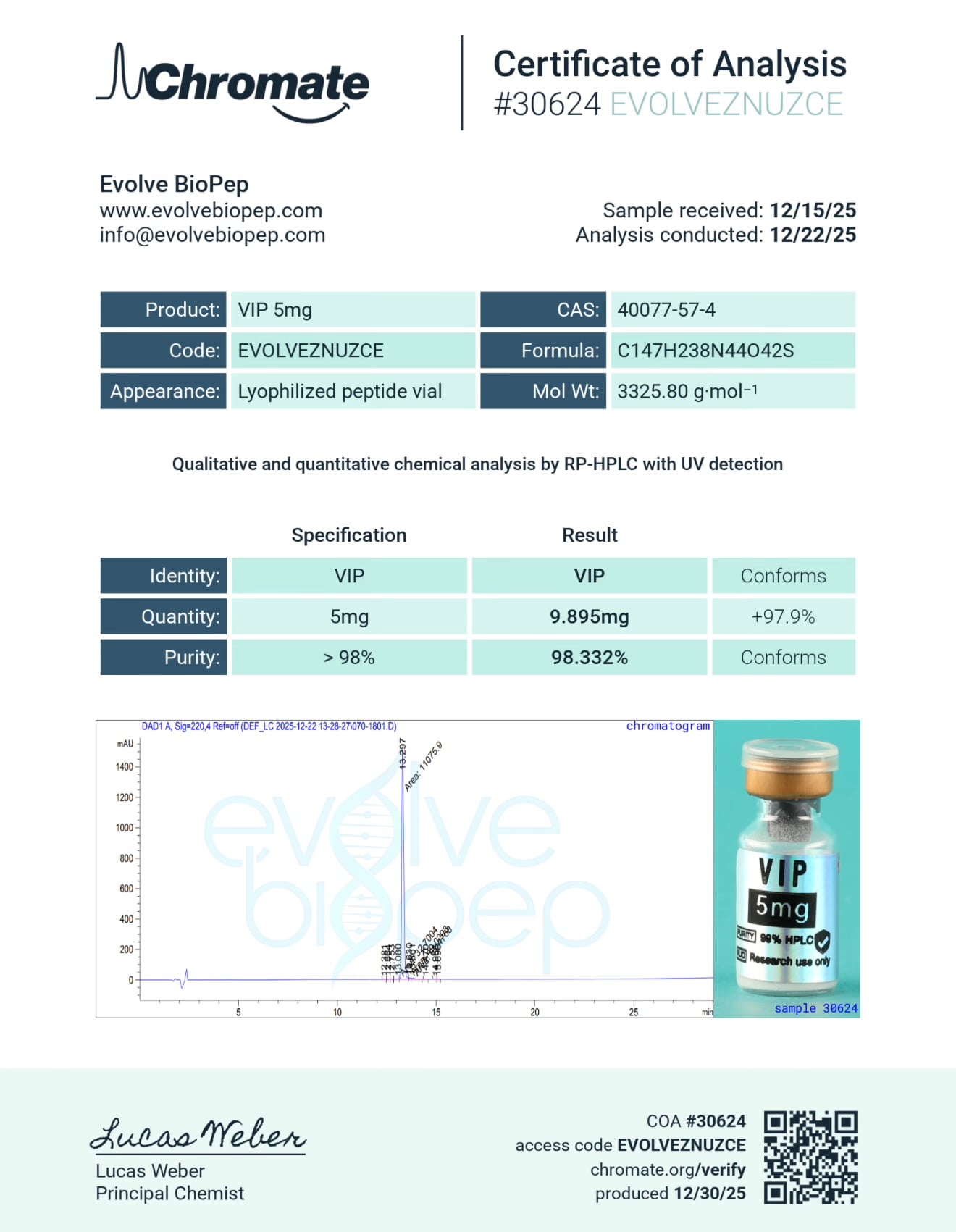 VIP 10mg Vasoactive Intestinal Peptide Research - Image 2